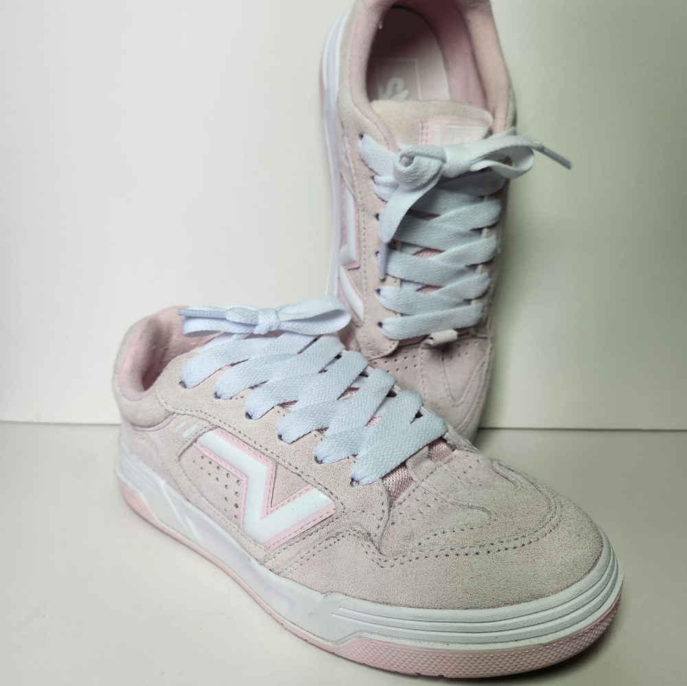 Vans Upland Shoes Baby Pink and White Women's 8 Men's 6.5